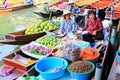 Peddler In Damnoen Saduak Floating Market, Ratchaburi, Thailand Royalty Free Stock Photo