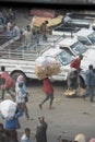 Peddlers and porters at Merkato Market, rumored to be the largest open-air market in Africa