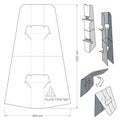 Pedestal Display flute EB and Die-cut Pattern.