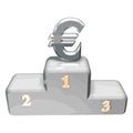 Pedestal with Euro currency. European currency. Vector illustration eps-10