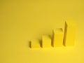 Pedestal squares shadows on a yellow background Royalty Free Stock Photo