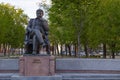 Monument to the Kyrgyz and Russian writer Chingiz Aitmatov in Moscow. into English, Chingiz Aitmatov Royalty Free Stock Photo