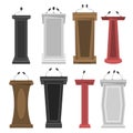 pedestal, tribune, stage, stand or podium business