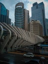 Pedestarian bridge near Ministry of Finance Repubic of Indonesia building in Jakarta, Indonesia Royalty Free Stock Photo