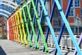 Pedestrain Bridge structure with rainbow colors Royalty Free Stock Photo