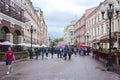 Pedestrian Arbat street in center of Moscow, Russia