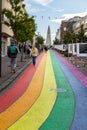 Pedestrian area in capital city, Reykjavik, Iceland