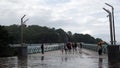 Pedestrian-bicycle bridge in the center of Kiev