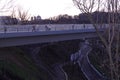 Pedestrian-bicycle bridge in the center of Kiev