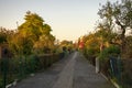 Pedestrian bike path in small garden in Schoneberg Berlin Germany