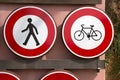 Pedestrian and Bike Prohibition Traffic Sign