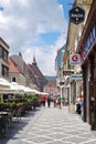 Landmark attraction in Brasov, Romania. Pedestrian Republicii Boulevard