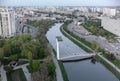 Pedestrian bridge across the river Kharkiv