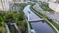 Pedestrian bridge across the river Kharkiv