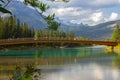 Pedestrian bridge in Banff Royalty Free Stock Photo