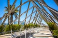 Pedestrian bridge in Barrio Nueva Las Condes in Santiago, Chile