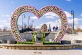 Pedestrian bridge in the center of Moscow, Russia Royalty Free Stock Photo