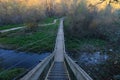 Pedestrian bridge crosses Lake Chabot Royalty Free Stock Photo