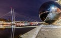 Pedestrian bridge on the Drammenselva River in Drammen Royalty Free Stock Photo