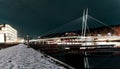 Pedestrian bridge on the Drammenselva River in Drammen Royalty Free Stock Photo