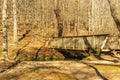 A Pedestrian Bridge on a Hiking Trail in Winter.