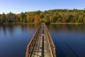 Pedestrian Bridge Lake Crossing Adirondack State Park New York Royalty Free Stock Photo