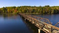 Pedestrian Bridge Lake Crossing Adirondack State Park New York Royalty Free Stock Photo