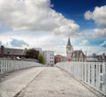 Pedestrian bridge and old Grand-Poste in Liege