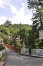 Pedestrian Bridge over Cerna River from Baile Herculane Resort in Romania Royalty Free Stock Photo