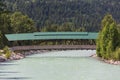 Pedestrian bridge over the kicking horse river