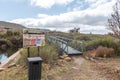 Pedestrian bridge over the Krom River at Kromrivier Cederberg Park Royalty Free Stock Photo