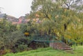 Pedestrian bridge over Little Caledon River at Glen Reenen Royalty Free Stock Photo