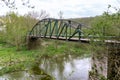 Pedestrian bridge over the Smotrich river, Kamenets-Podolsky, Ukraine Royalty Free Stock Photo