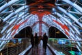 Pedestrian bridge of peace over the Mtkvari (Kura) River in Tbilisi - night shot