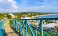 Pedestrian bridge overpass passerelle walkway skyway in Puerto Escondido Mexico Royalty Free Stock Photo