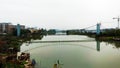 Pedestrian bridge in Ronggui, Shunde. Royalty Free Stock Photo