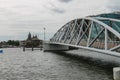 Pedestrian bridge to the Nemo museum in Amsterdam Royalty Free Stock Photo