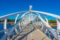 Pedestrian bridge in Ustka, Poland Royalty Free Stock Photo