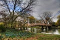 Pedestrian bridge in Victoria Park, Kitchener, Canada Royalty Free Stock Photo