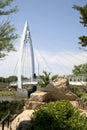 Pedestrian bridge in Wichita Kansas view Royalty Free Stock Photo