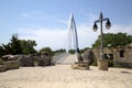 Pedestrian bridge in Wichita Kansas view Royalty Free Stock Photo