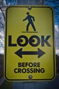 pedestrian caution sign
