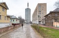 Pedestrian Chumbarova-Luchinskogo Avenue in Arkhangelsk, Russia Royalty Free Stock Photo