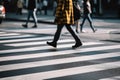 pedestrian crosses the road on a zebra generative ai