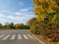 Pedestrian crossing in the autumn Royalty Free Stock Photo