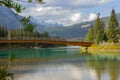 Pedestrian bridge in Banff Royalty Free Stock Photo