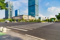 Pedestrian crossing zebra crosswalk city street Royalty Free Stock Photo