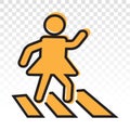 Pedestrian crossing / crosswalk colour icon for apps or website