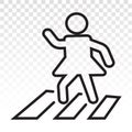 Pedestrian crossing / crosswalk line art icon for apps or website Royalty Free Stock Photo