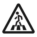 Pedestrian crossing and crosswalk sign line icon Royalty Free Stock Photo